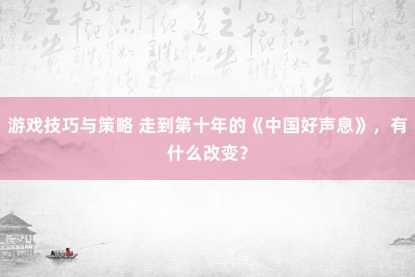 游戏技巧与策略 走到第十年的《中国好声息》，有什么改变？