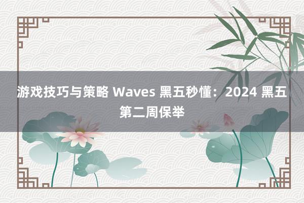 游戏技巧与策略 Waves 黑五秒懂：2024 黑五第二周保举