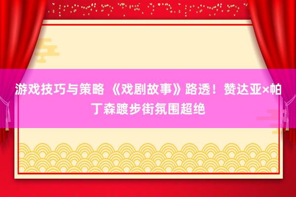 游戏技巧与策略 《戏剧故事》路透！赞达亚×帕丁森踱步街氛围超绝