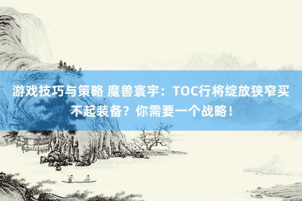 游戏技巧与策略 魔兽寰宇：TOC行将绽放狭窄买不起装备？你需要一个战略！