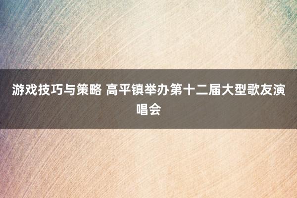 游戏技巧与策略 高平镇举办第十二届大型歌友演唱会