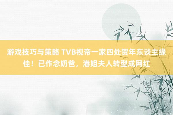 游戏技巧与策略 TVB视帝一家四处贺年东谈主缘佳！已作念奶爸，港姐夫人转型成网红