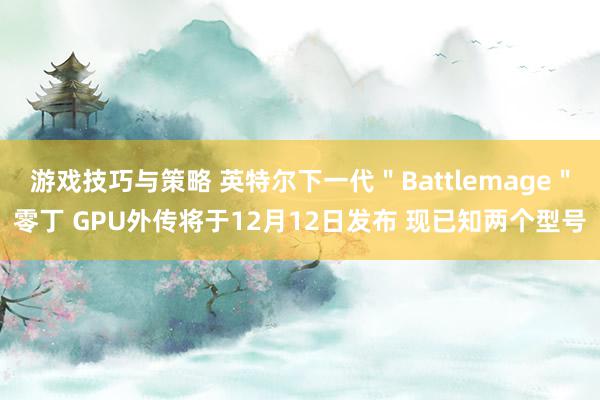 游戏技巧与策略 英特尔下一代＂Battlemage＂零丁 GPU外传将于12月12日发布 现已知两个型号